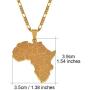 Davitu Gold Color Africa Map Hip-hop Style Pendant Necklaces with Sierra Leone for Women Men African Maps Jewelry Gifts #J0581 - (Length: 45cm by 3mm Chain)