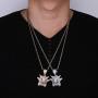 ICE JEWELRY Hip Hop Iced Out 18K Gold Plated Micro Paved Simulated Diamond Gengar Pendant Necklace Rope Chain