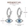 Evil Eye Huggie Hoop Earrings S925 Small Dangle Drop Protection Post Earrings for Women Girls Cute Evil Eye Jewelry Gifts for Her Hypoallergenic for Sensitive Ears