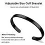 RENYILIN Black Stainless Steel Religion Quotes Faith in Christian Bible Verses Inspiring Cuff Bracelets