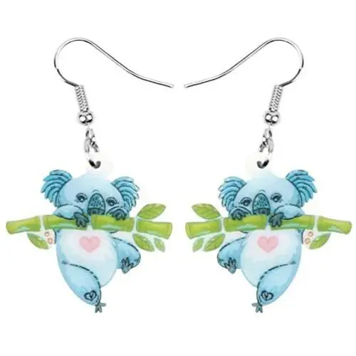 DOWAY Acrylic Charm Cute Cartoon Bamboo Australian Koala Earrings Drop Dangle Jewelry Natural Decoration for Women Girls Funny Party Gifts DOWAY Acrylic Charm Cute Cartoon Bamboo Australian Koala Earrings Drop Dangle Jewelry Natural Decoration for Women Girls Funny Party Gifts