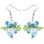 DOWAY Acrylic Charm Cute Cartoon Bamboo Australian Koala Earrings Drop Dangle Jewelry Natural Decoration for Women Girls Funny Party Gifts