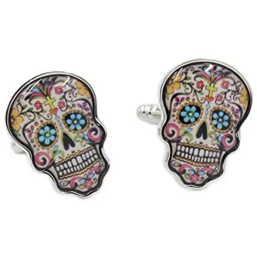 Day of The Dead Skull Cufflinks Shirt Cuff Links Day of The Dead Skull Cufflinks Shirt Cuff Links