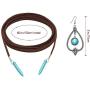 Bohemian Turquoise Pendant Long Choker Suede Choker Necklace with Vintage Turquoise Statement Dangle Earrings for Women