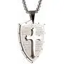 Starmond Shield Armor of God Ephesians 6:16-17,Faith Cross Stainless Steel Pendant Necklace,Mens Cross Pendant Jewelry Necklace 24'' Chain