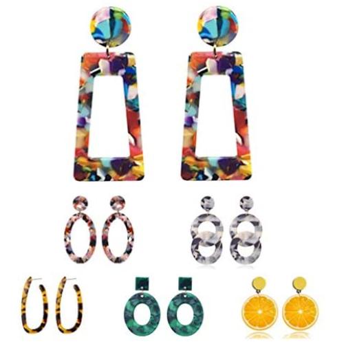 Acrylic Earrings for Women Multicolor Resin Earrings for Girl Statement Dangles Drop Earrings