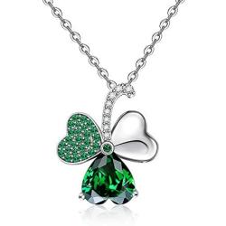 ST Patricks Day Claddagh Shamrock Mardi Gras Necklace and Earrings 925 Sterling Silver Prom Heart Irish Clover Prom Fleur De Lis Jewelry Dainty Fashion Crystal Dangle Piercing Stud Pendant Choker