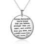 YFN Sterling Silver Always Remember You are Braver Than You Believe Jewelry Pendant Necklace Inspirational Gifts