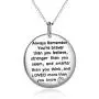 YFN Sterling Silver Always Remember You are Braver Than You Believe Jewelry Pendant Necklace Inspirational Gifts