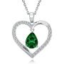 HAOSG 925 Sterling Silver Love Heart February Birthstone Created Amethyst Necklace Valentines Day Birthday Jewelry Gifts for Her Women Girls, 16''+2'' Adjustable Chain