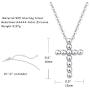 FANCIME Sterling Silver Small Cross Crucifix Stud Earrings/Pendant Necklace Dainty Cute Charm Fine Jewelry Set Gifts for Mom Women Teen Girls