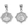 Catholic Charm Sterling Silver Immaculate Heart of Mary/Sacred Heart of Jesus Reversible Pendant Necklace Catholic Charm Sterling Silver Immaculate Heart of Mary/Sacred Heart of Jesus Reversible Pendant Necklace