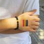 VNOX 2/5/10 Pcs LGBT Relationship Friendship Bracelet LGBT Pride Rainbow Bracelet Bead Bracelets for Gay Lesibian