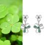 ST Patricks Day Claddagh Shamrock Mardi Gras Necklace and Earrings 925 Sterling Silver Prom Heart Irish Clover Prom Fleur De Lis Jewelry Dainty Fashion Crystal Dangle Piercing Stud Pendant Choker