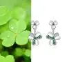 ST Patricks Day Claddagh Shamrock Mardi Gras Necklace and Earrings 925 Sterling Silver Prom Heart Irish Clover Prom Fleur De Lis Jewelry Dainty Fashion Crystal Dangle Piercing Stud Pendant Choker