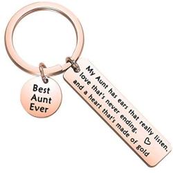 MAOFAED Aunt Gift Best Aunt Ever Keychain Gift for Special Aunt Auntie Gift Niece and Nephew Gift for Aunt