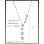 Tstars Star Necklace Jewelry for Women Sterling Silver Chain Pendant Valentines Necklace for Women Seven Stars Rhodium Plated