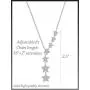 Tstars Star Necklace Jewelry for Women Sterling Silver Chain Pendant Valentines Necklace for Women Seven Stars Rhodium Plated