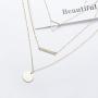 S.J JEWELRY Womens Simple Delicate Full Moon 14K Gold Plated/Rose Gold/Silver Plated Layered Pendant Handmade Star Chokers Necklaces