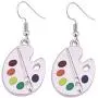 Fashion Design Paint Brush And Colorful Paint Palette Drop Earrings Artist Painter Jewelry Fashion Design Paint Brush And Colorful Paint Palette Drop Earrings Artist Painter Jewelry