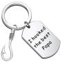 CENWA Papa Keychain Grandpa Fishing Hook Keychain Grandfather Gift I Hooked The Best Papa Keychain