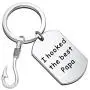 CENWA Papa Keychain Grandpa Fishing Hook Keychain Grandfather Gift I Hooked The Best Papa Keychain