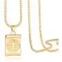18K Gold Moon Star Lion Evil Eye Pendant Necklace Medallion Oval Link Chian Choker Layering Jewery for Women Girls
