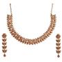 Touchstone Hollywood Glamour White Crystals Paisley Motif Grand Jewelry Necklace in Antique Tone for Women
