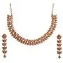 Touchstone Hollywood Glamour White Crystals Paisley Motif Grand Jewelry Necklace in Antique Tone for Women