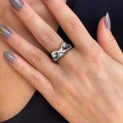 MAELOVE Real 925 Sterling Silver Frog Adjustable Rings for Women Men Vintage Cute Animal Finger Ring Silver Fashion Party Jewelry Gifts
