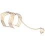 Lux Accessories V Metal Cuff Bracelet Slave Chain Adjustable Ring Combo