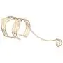 Lux Accessories V Metal Cuff Bracelet Slave Chain Adjustable Ring Combo