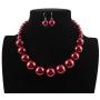 HaHaGirl Faux Pearl Strands Costume Jewelry for Women Include Necklace and Earrings Set