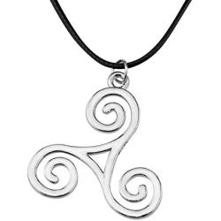 MayLove Wolf Triskele Necklace Celtic Triple Spiral Triskelion Swirl Teen Jewelry Gift