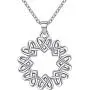 Jude Jewelers White Gold Plated Knotted Braid Heart Round Shape Pendent Statement Necklace Jude Jewelers White Gold Plated Knotted Braid Heart Round Shape Pendent Statement Necklace