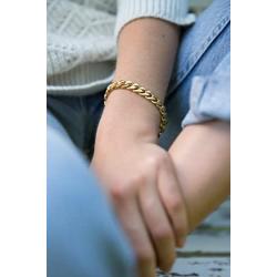 Gold Bracelets for Women, Gold Chain Bracelet, Gold Link Bracelet, Cuban Link Bracelet Gold Charm Bracelet 14k Gold Plated Bracelet Celebrity-Approved Gold Link Bracelet