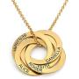 MyNameNecklace Custom Engraved Russian Ring Round Circle Necklace with 5 Rings for Women-Personalized Sterling Silver 925 Jewelry