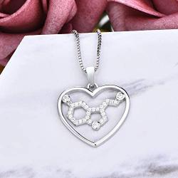 YL Serotonin Necklace Sterling Silver Dopamine Pendant Phantom Molecule Jewelry for Women