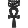 GWOOD ANKH Pendant Wood with 36 Inch Long Bead Necklace