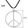 S925 Sterling Silver Peace Sign Hippie Party Accessories Pendant Necklace for Women