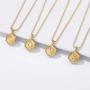 IEFRICH Gold Initial Pendant Necklaces for Women, 14K Gold Plated Dainty Cubic Zirconia Hexagon Initial Pendant Necklace for Women Teen Girls Jewelry Gifts