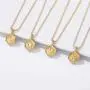 IEFRICH Gold Initial Pendant Necklaces for Women, 14K Gold Plated Dainty Cubic Zirconia Hexagon Initial Pendant Necklace for Women Teen Girls Jewelry Gifts