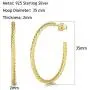 Carleen 14K Gold Plated Sterling Silver Hoop Earrings Open Thick Cable Twisted Minimalist Fine Jewelry Earrings for Women Girls, Diameter 1.4 INCH Carleen 14K Gold Plated Sterling Silver Hoop Earrings Open Thick Cable Twisted Minimalist Fine Jewelry Earrings for Women Girls, Diameter 1.4 INCH