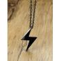 BEANS Stainless Steel Classic Vintage Antique Lightning Bolt Pendant Necklace for Men Women,Free Chain 20 Inches