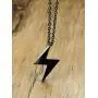 BEANS Stainless Steel Classic Vintage Antique Lightning Bolt Pendant Necklace for Men Women,Free Chain 20 Inches