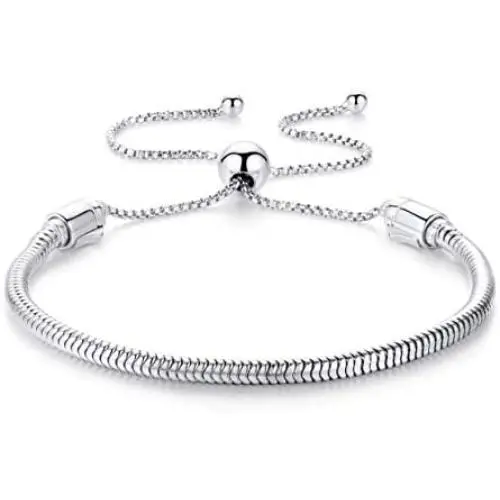 Authentic EvesCity 925 Silver Adjustable Twist On/Off Silver Bracelet fits Pandora Beads Charms Authentic EvesCity 925 Silver Adjustable Twist On/Off Silver Bracelet fits Pandora Beads Charms