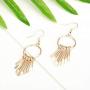 Hanpabum Necklace and Earrings Bracelet 3 Pack Jewelry Set for Women Gold Metal Fringe Drop Collar Necklace and Earrings Bracelet Set