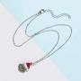 HANRESHE Cartoon Santa Necklace Red Green Enamel Grinch with Christmas Hat Pendant Classic Party Jewelry Women Kids New Year Gift for Woman