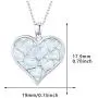 Waysles Heart Necklace, Opal Necklace for Women Heart Necklace Lot Pendant I Love You Jewelry Romantic Gift for Girlfriend Wife Mother Birthday Valentines Day