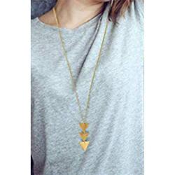 Shegirl Bar Long Necklace Charm Three Triangle Arrow Pendant Necklace Gold Fashion Y-Necklace Jewelry for Women and Girls Gifts